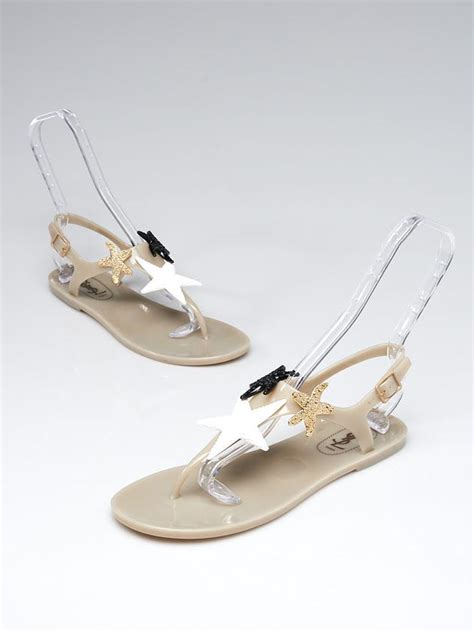 ysl starfish jelly sandals|Yves Saint Laurent Beige Starfish Jelly Sandals Size 10.5/41.